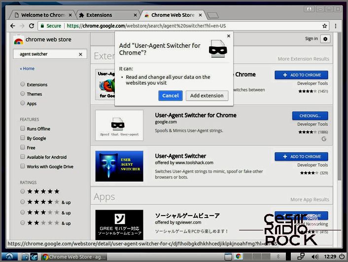 Chrome User Agen Switcher