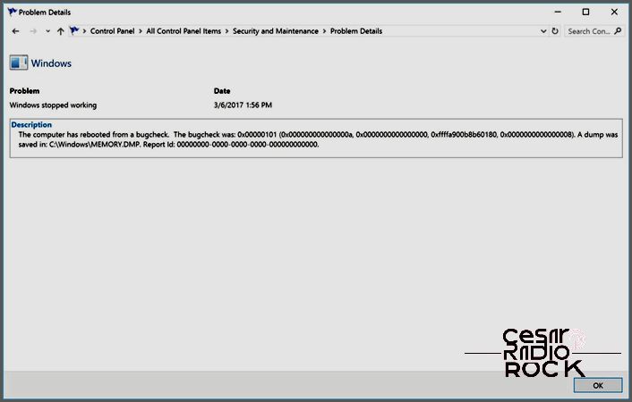 windows reliability monitor details