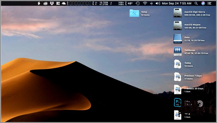 mojave stacks organize by date
