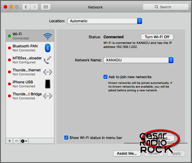 mac advanced settings wi-fi