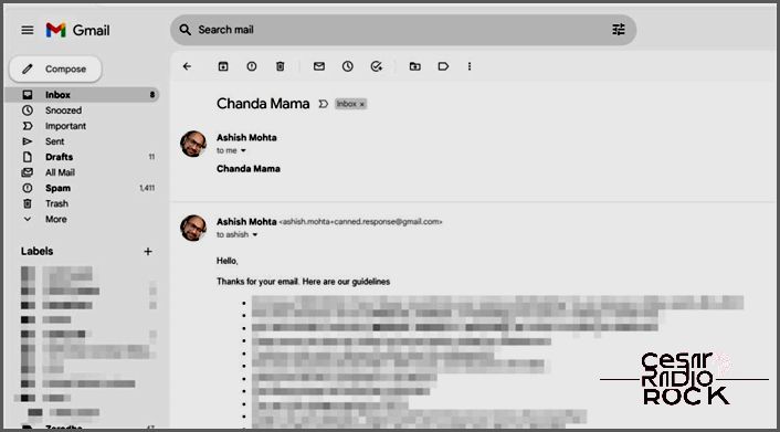 Gmail Template Response