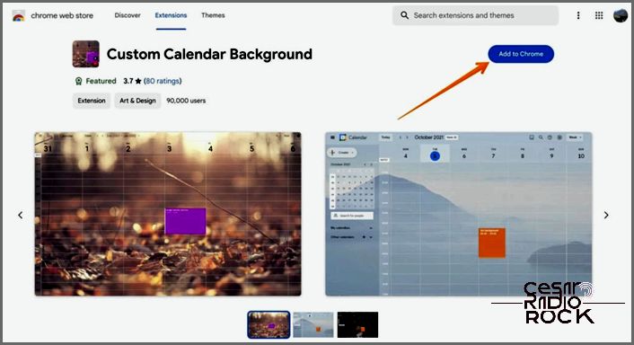 Add Customer Calendar Background in Chrome