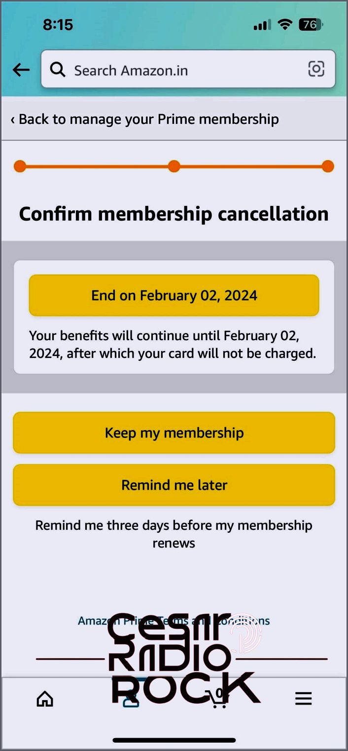 Amazon End Membership on