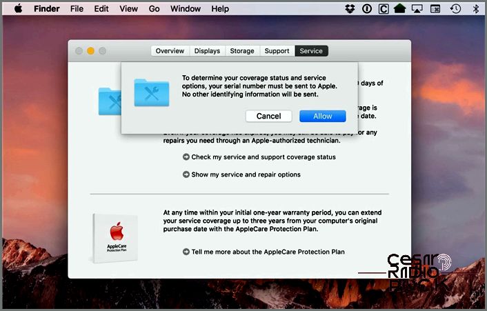 check mac support coverage serial number warning