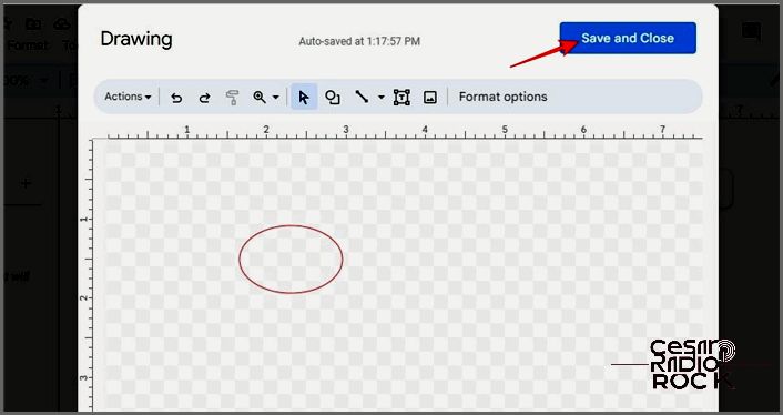 Save and close Drawings in Google Docs
