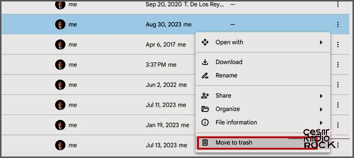 Google Drive delete files