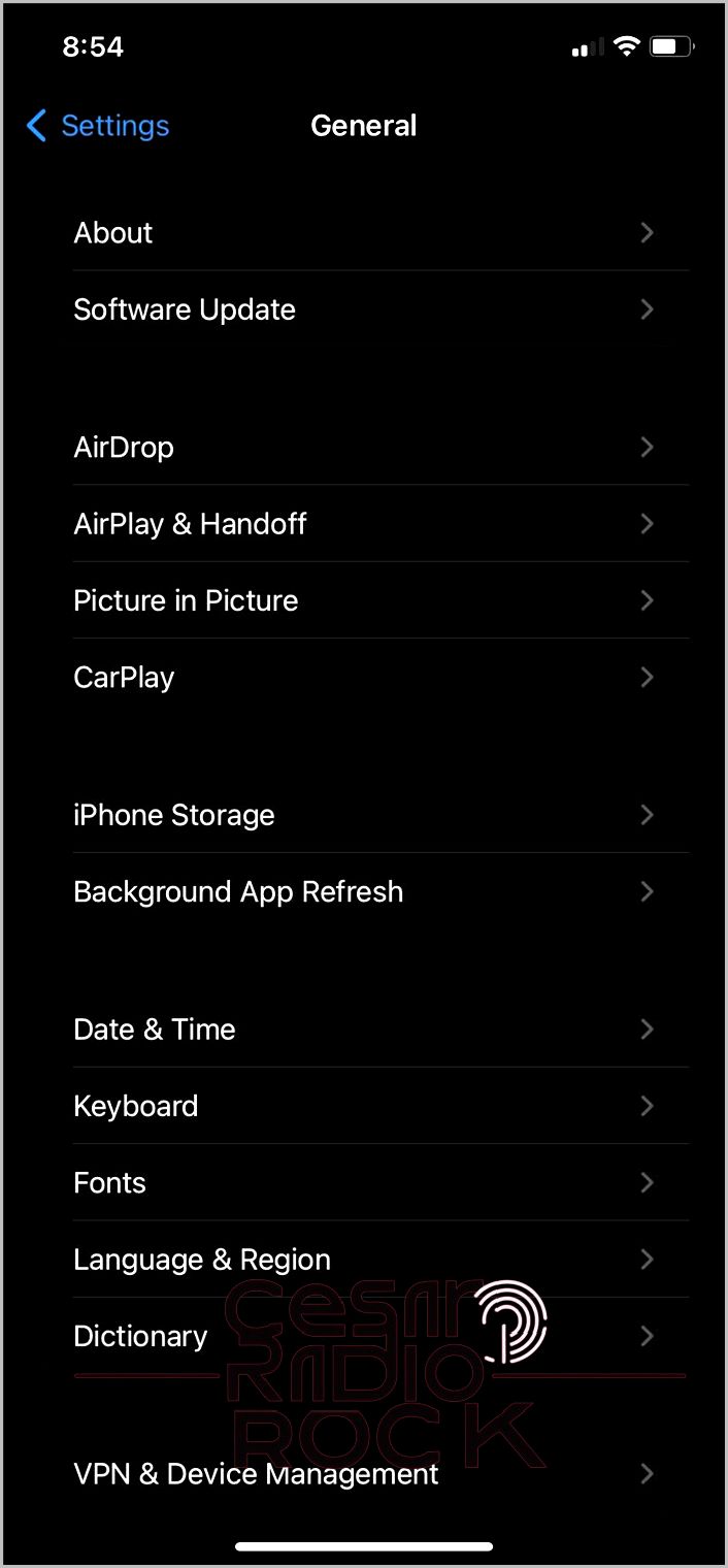 iPhone Storage settings