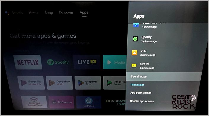 Android TV See all apps option