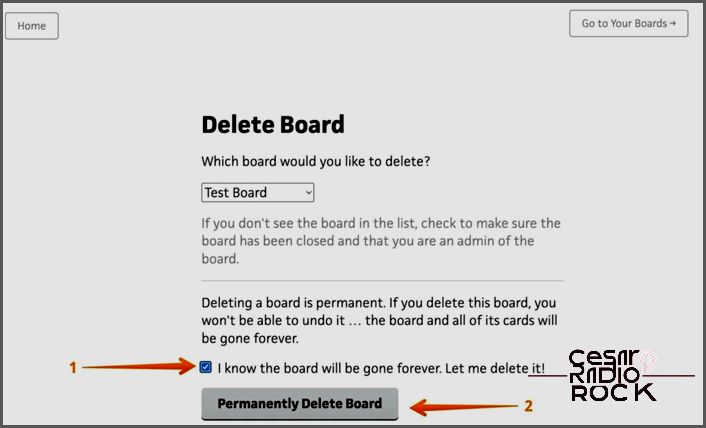 Delete Board on Trello Support