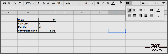 How to Convert Feet to Meters in Google Sheets