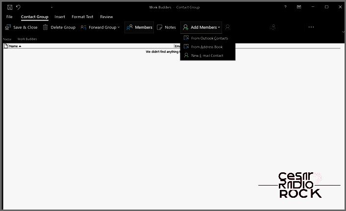 Adding contacts to contact group