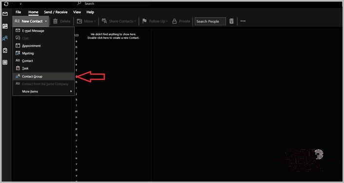 creating a contact group in Outlook