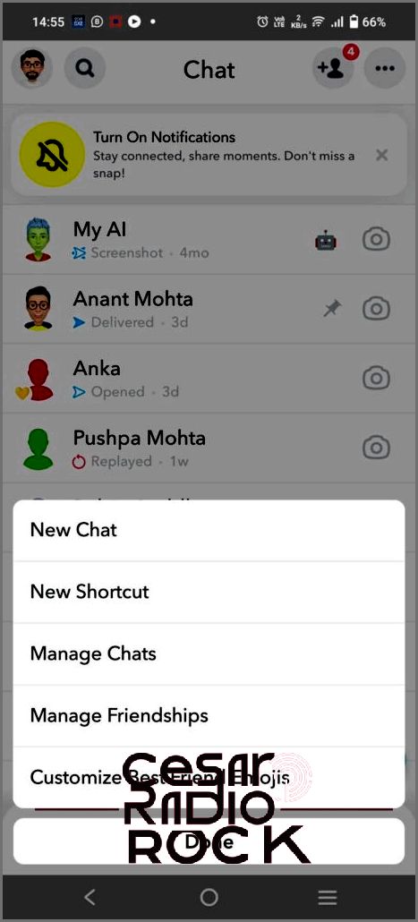 Snapchat Manage Chats