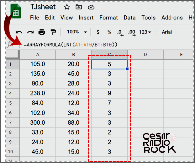 Dividing one column by another in Google Sheets: A simple guide