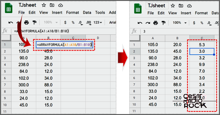 Dividing one column by another in Google Sheets: A simple guide