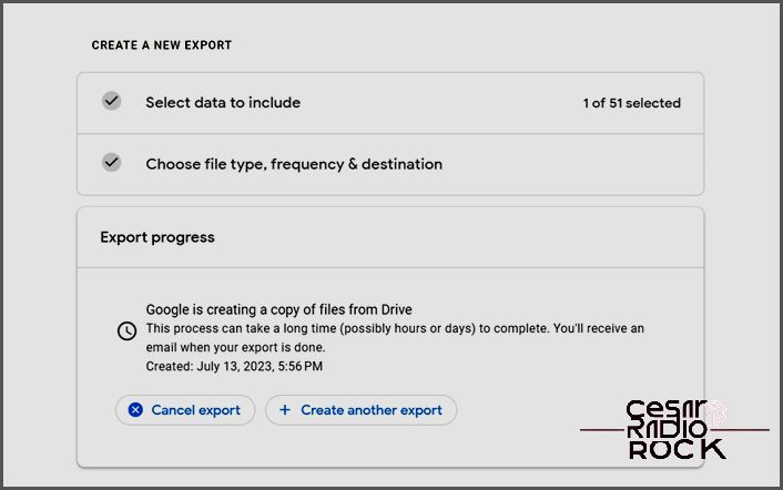 Google Export File