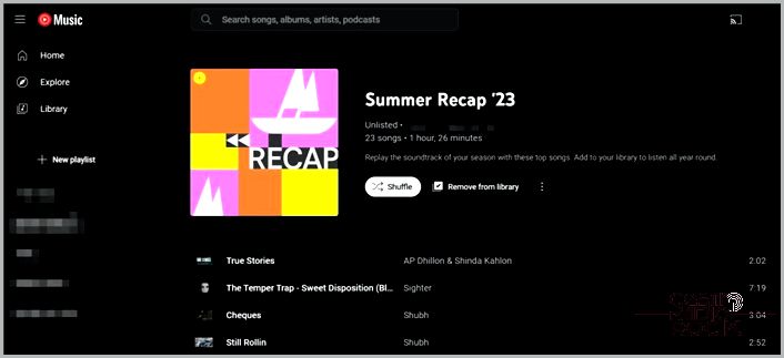 Youtube Music Recap Playlist Desktop