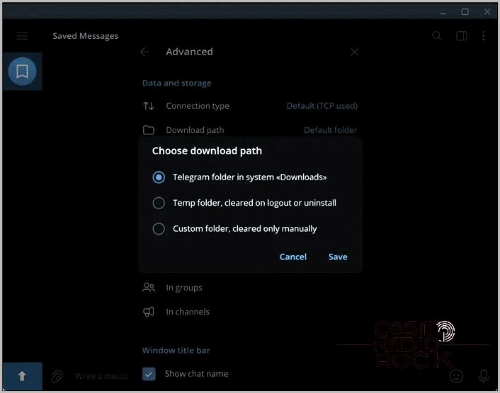 Change Default Download Folder Telegram Windows