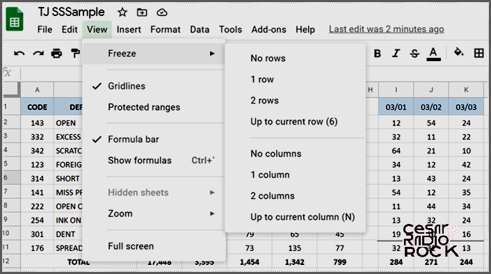 How to Keep the Top Row in Google Sheets Always Visible