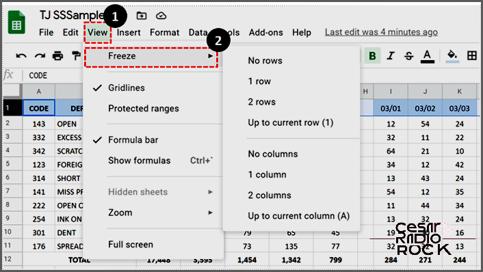 How to Keep the Top Row in Google Sheets Always Visible