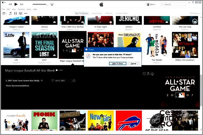 hide itunes purchase tv show