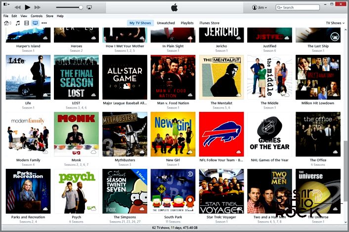 itunes library tv shows