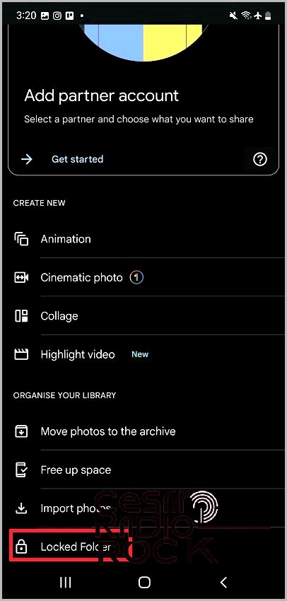 Google Photos locked folder icon on app