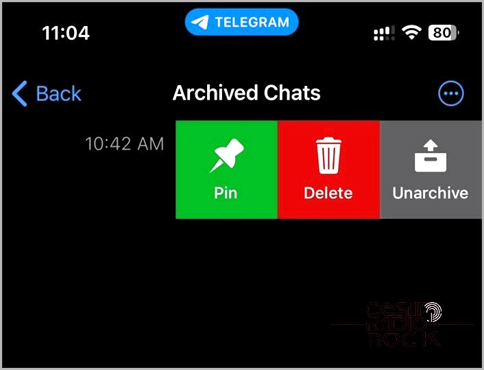 Unarchive Telegram Chats Phone