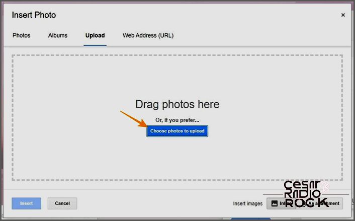 Upload photo option in Gmail