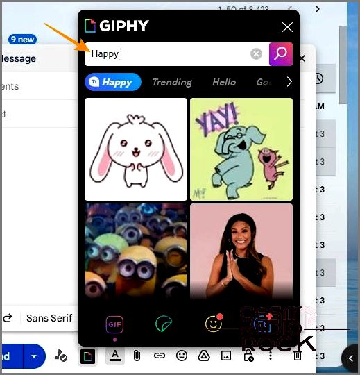 GIPHY extension search bar