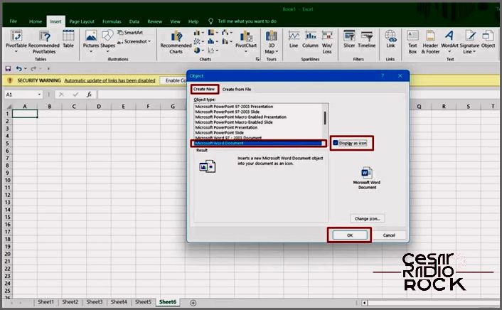 Excel Create New Icon Checked