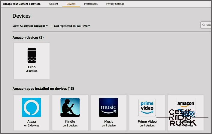 Amazon web Prime Video option