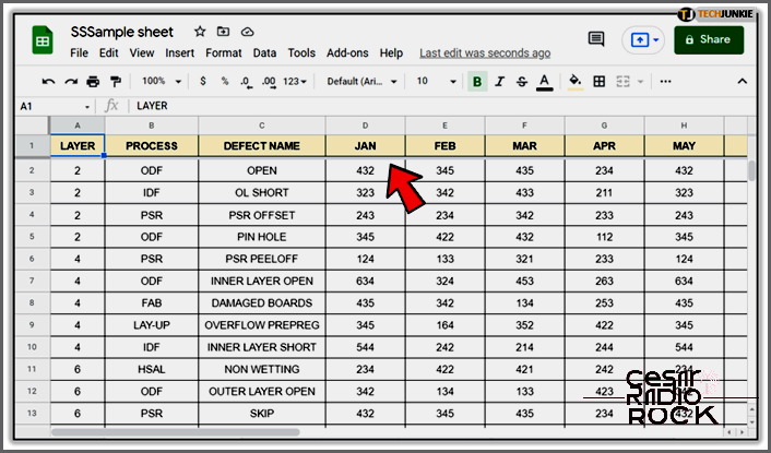 Making a Row Stick in Google Sheets