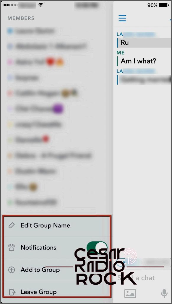 Snapchat Group Options