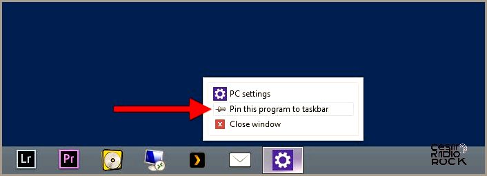 PC Settings Pin to Taskbar