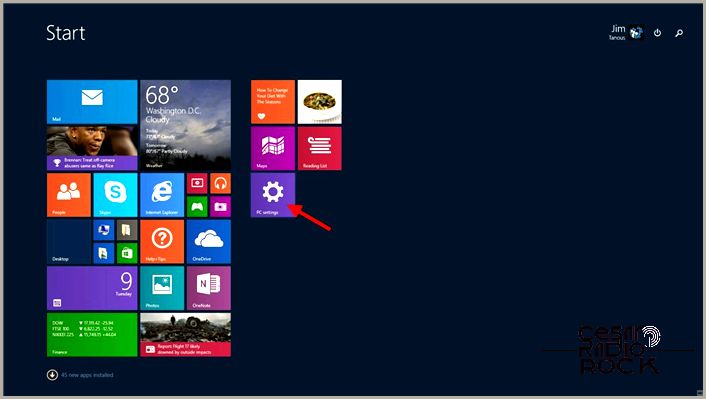 PC Settings Start Screen Windows 8.1