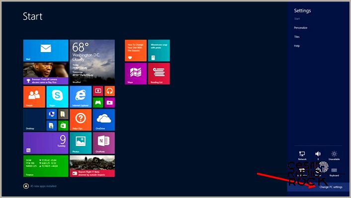 Change PC Settings Windows 8.1